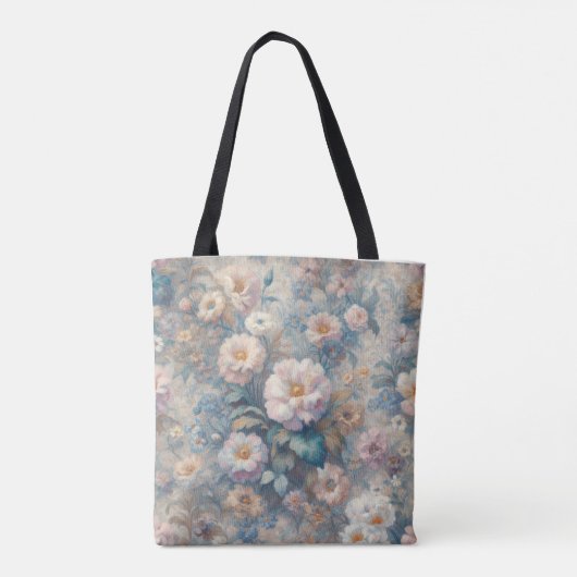 Tijdloze Bloemige Elegantie: Klassieke Bloesems Tote Bag (Achterkant)
