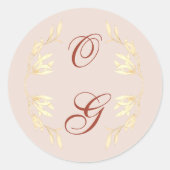 Tijdloze Bloemige Rustiek Ronde Sticker (Voorkant)