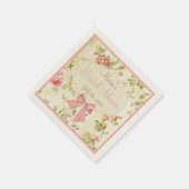 Tijdloze bloemmotieven met perzik lint bruidsdouch servet (Hoek)