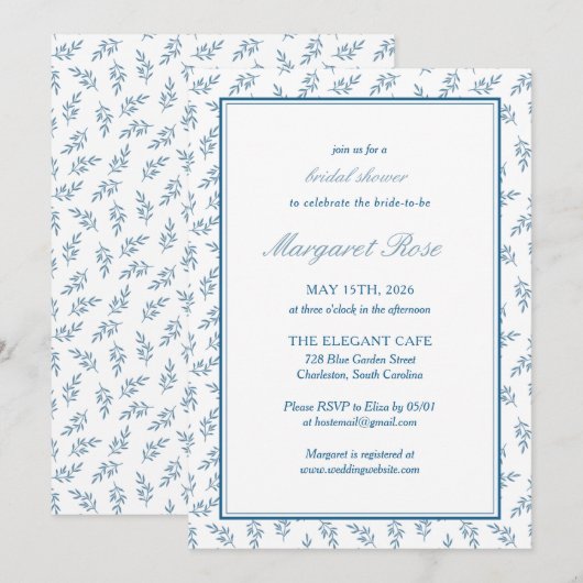 Tijdloze Blue Garden Elegant Classic Vrijgezellenf Kaart (Voorkant / Achterkant)