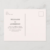 Tijdloze Blush Bruiloft Bewaar de Datum Briefkaart (Achterkant)