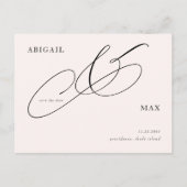 Tijdloze Blush Bruiloft Bewaar de Datum Briefkaart (Voorkant)