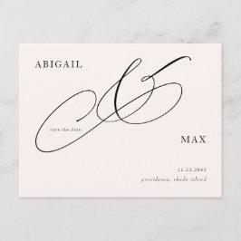 Tijdloze Blush Bruiloft Bewaar de Datum Briefkaart