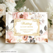 Tijdloze Blush Gold Waterverf bruiloft gastenboek