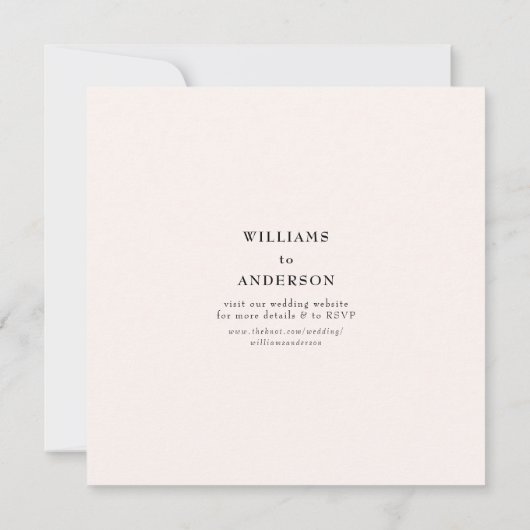 Tijdloze Blush Vierkante Bruiloft Save the Date (Achterkant)