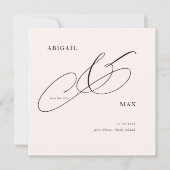 Tijdloze Blush Vierkante Bruiloft Save the Date (Voorkant)