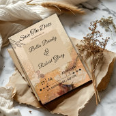 Tijdloze Boho Brown bruiloft uitnodiging