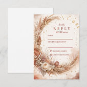 Tijdloze Boho Hemelse Bruiloft RSVP Kaartje (Voorkant / Achterkant)
