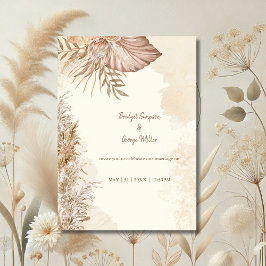 Tijdloze Boho Neutral Wedding Kaart