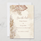 Tijdloze Boho Neutral Wedding Sla de datum op Kaart (Voorkant)