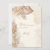 Tijdloze Boho Neutral Wedding Sla de datum op Kaart (Achterkant)