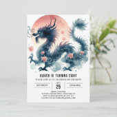 Tijdloze Bold Dragon verjaardagsfeest Kaart (Staand voorkant)
