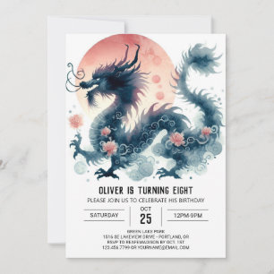 Tijdloze Bold Dragon verjaardagsfeest Kaart