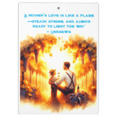 Tijdloze Bond - Father & Child Vineyard Sunset Klembord (Achterkant)