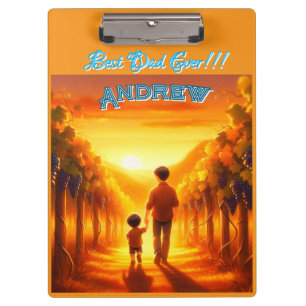 Tijdloze Bond - Father & Child Vineyard Sunset Klembord