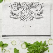 Tijdloze boom Faux linnen keukenhanddoek (Gevouwen)