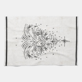 Tijdloze boom Faux linnen keukenhanddoek