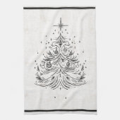 Tijdloze boom Faux linnen keukenhanddoek (Verticaal)