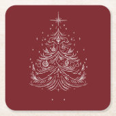 Tijdloze boomstructuur Onderzetters | Feestelijke  (Voorkant)