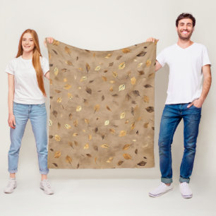 Tijdloze Botanische – Blad in Warme Neutralen (4) Fleece Deken