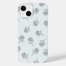 Tijdloze botanische bloei zachte grijs Case-Mate iPhone 14 hoesje