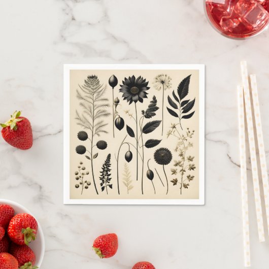 Tijdloze botanische bloemen servet (Insitu)