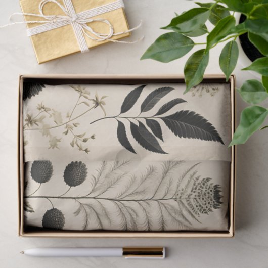 Tijdloze botanische bloemen tissuepapier (Geschenk)