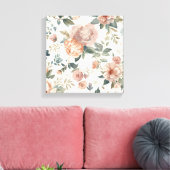 Tijdloze Botanische Blume – Waterverf Bloemenmotie Canvas Afdruk (Insitu (Woonkamer))