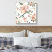 Tijdloze Botanische Blume – Waterverf Bloemenmotie Canvas Afdruk (Insitu (Slaapkamer))