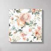 Tijdloze Botanische Blume – Waterverf Bloemenmotie Canvas Afdruk (Voorkant)