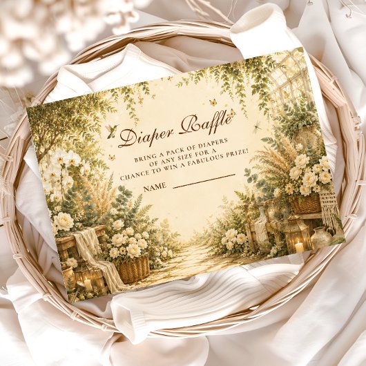 Tijdloze Botanische Boho Luier Raffle Informatiekaartje
