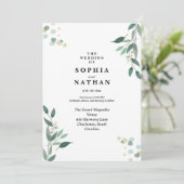 Tijdloze Botanische Huwelijksuitnodiging Classic Kaart (Staand voorkant)