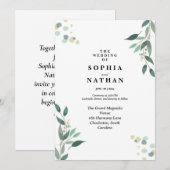 Tijdloze Botanische Huwelijksuitnodiging Classic Kaart (Voorkant / Achterkant)