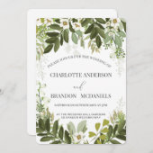 Tijdloze Botanische Trouw met Bladeren Kaart (Voorkant / Achterkant)