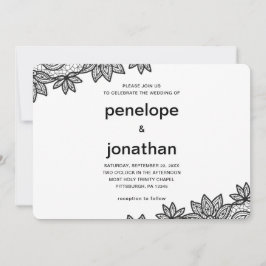 Tijdloze bruiloft kant look kaart