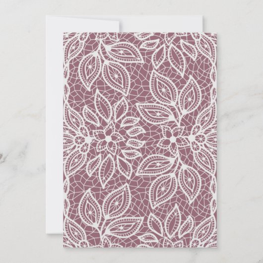 Tijdloze bruiloft kant look kaart (Achterkant)