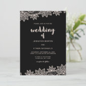 Tijdloze bruiloft kant look kaart (Staand voorkant)