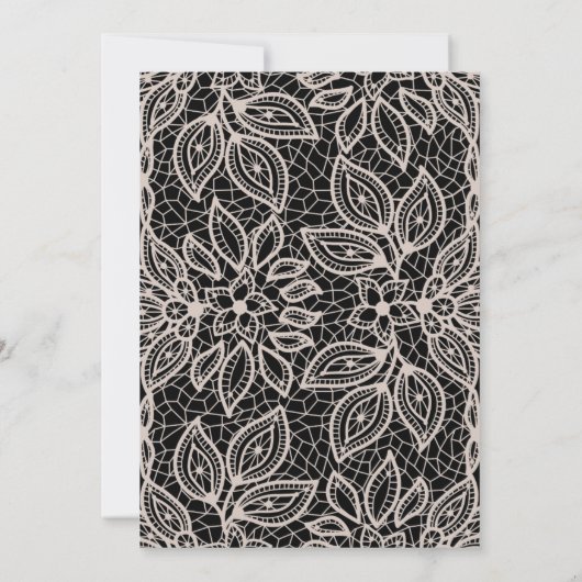 Tijdloze bruiloft kant look kaart (Achterkant)