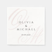 Tijdloze bruiloft servetten aangepaste namen en da (Voorkant)