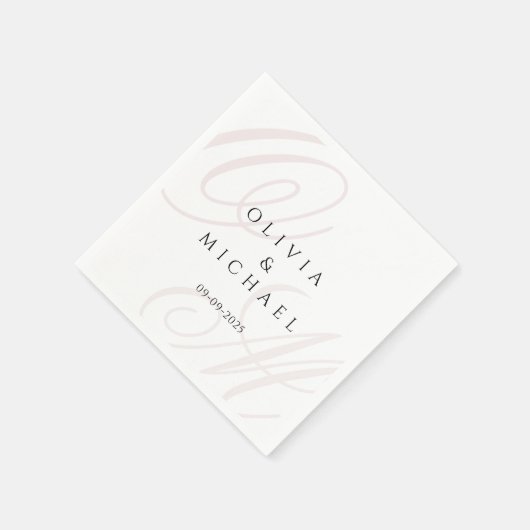 Tijdloze bruiloft servetten aangepaste namen en da (Hoek)