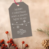 Tijdloze bruinachtige beige kerstfoto cadeau Label Cadeaulabel