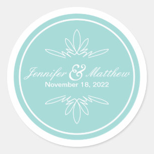 Tijdloze Charm Trouwstickers - Sky Ronde Sticker