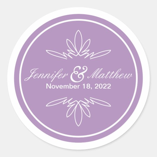 Tijdloze charme bruiloft stickers - Orchidee (Voorkant)