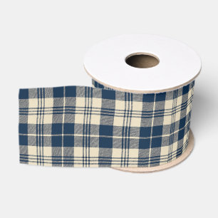 Tijdloze charme Navy Ivoor Plaid Klassieke Tartan Grosgrain Lint