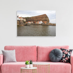 Tijdloze charme van de haven van Staithes Canvas Afdruk