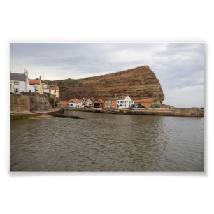 Tijdloze charme van de haven van Staithes Foto Afdruk