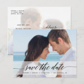 Tijdloze Chic Bewaar de datum Fotoaankondiging Aankondigingskaart (Voorkant / Achterkant)