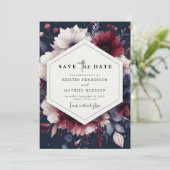 Tijdloze Chic Bourgondische bruiloft Save The Date (Staand voorkant)