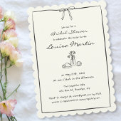 Tijdloze Chic Coquette Bow Vrijgezellenfeest Brunc Kaart