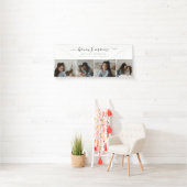Tijdloze Chic Love Script Witte Foto Moederdag Spandoek (Insitu)
